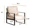 Direct Classic Mid Century Modern Accent Chair with Durable Square Metal Frame, Armchair for Living Room, Bedroom