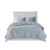 3 Piece Reversible Scalloped Edge Quilt Set Blue Full/Queen