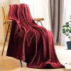 Burgundy Throw Blanket – Warm and Cozy Fleece Comforter for Sofa, Bed, Living Room, or Home Décor, Soft Decorative Blanket