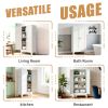 47.3" White Metal Kitchen Pantry Cabinet Adjustable Storage with 3 Shelves (110lb Capacity), Heavy Duty Freestanding Pantry Organizer for Kitchen