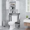 1PC Over The Toilet Storage Cabinet with 2 Doors and Adjustable Shelf Bathroom Shelves