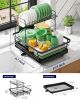 Dish Drying Rack for Kitchen Counter, Stainless Steel Sink Organization and Storage Essentials with Cutlery Holder, Home and Appartment Decor