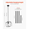 1-Light Black Pendant Light, 1 Pack, Farmhouse Iron Cage Metal Pendant Lighting with Clear Glass Shade