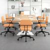 PU Leather Office Chair with Rocking Backrest and Ergonomic Armrest