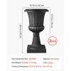 Plastic Urn Planters, 15.8 x 26.4 Inch, 2 Pack Black Classic Flower Pots Front Porch Planters, Indoor & Outdoor Vase for Wedding, Party, Event, Home