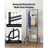 Grid Wall Panel, 1.9 x 5.4 ft Wire Grid Panels Display Rack, Movable Art Display Shelf with Wheels and 10 Hooks