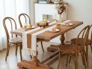 Boho Table Runner with Tassels 12x72 Inches for Home Decor Farmhouse Rustic Macrame Hollow-Out Table Decoration for Living Room and Dining Room