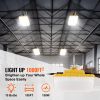 100FT Construction String Lights, 150W 15000LM, 10PCs String Work Light, 5000-5500K, IP65 Waterproof, with Hanging Hooks, for Construction Site