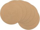 15 inch Round Braided Placemats Set of 6 Cotton Polyester Heat Resistant Round Table Mats Washable Place Mats for Dinner Party Table Decoration (Camel