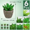 Succulents Plants Artificial Set of 6 Small Realistic Fake Succulent Plant in Pots Realistic Faux Greenery Plants Potted for Home Office Desk Indoor B