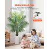 Artificial Areca Palm Tree 6 ft, Fake Palm Tropical Plants with White Tall Planter, Faux Floor Silk Plant in Pot