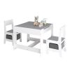 Kids Table and Chair Set, 3 in 1 Wooden Activity Table with Storage Drawer for Toddlers Drawing, Reading, Crafts