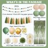 Sage Green Party Decorations Birthday Party Decorations Bridal Shower Balloons Paper Pompoms Fringe Curtain for Birthday Baby Shower Bridal Shower Sup