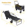 2-in-1 Outdoor Cart Folding Wagon Carts, Convertible Beach Chair with All-Terrain Wheels, 650lb Capacityfor Shopping Beach Camping Sports Garden