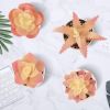 Orange Artificial Succulent in Pots (White Ceramic, 4 Pot Set) Fake Plants for Indoors, Office Home Decor Gifts-Faux Plant Gifts for Women