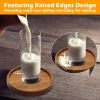 4 Pcs Wood Coasters for Drinks Absorbent, Wooden Coasters with Holder, Drink Coasters for Coffee Table