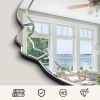 Large Wall Mirrors for Decor, 47''x32'' Rectangle Living Room Mirror with Beveled Scalloped Glass Frame, Modern Decorative Mirror for Bathroom Vanity