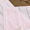 Mode Pink Rustic Cotton Linen Table Runner, Seasonal Embroidered Hollow Kitchen Dining Table Decoration for Home Party Decor 13x36 Inch