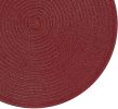 Round Placemats Set of 6 for Dining Table 15 inch Round Braided Place Mats Washable Non Slip Kitchen Table Mats, Burgundy