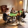 Poker Table Foldable, 72" Portable Casino Blackjack Table for 8 Players with Felt Surface, Cup Holders, Green
