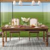 62' Farmhouse Dining Table for 4-6 People, Large Wood Rectangle Kitchen Table, Modern Dinner Table Kitchen & Dining Room Furniture
