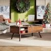 Elevating Coffee Table And Coffee Table with Hidden Compartments on The Tabletop, Dining Table with Open Compartments, Suitable for Living Rooms