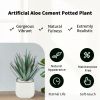 Artificial Succulents in Pots - Small Fake Plants Succulent Agave Faux Plants Indoor for Boho Bathroom Decor, Bedroom