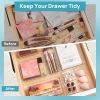 25 PCS Clear Plastic Drawer Organizers Set, 4-Size Versatile Bathroom and Vanity Drawer Organizer Trays, Storage Bins for Makeup, Bedroom