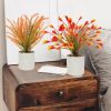 4 Pcs Small Potted Artificial Plants 10inch Fake Fall Plants in Pots Faux Fall Flowers with Pots for Indoor Home Bathroom Bedroom Office Shelf Tableto