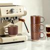 12 OZ Stackable Coffee Mugs, Ceramic Coffee Cups with Texture Patterns for Man,Woman,Dad,Mom