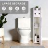 Small Bathroom Storage Cabinet, Freestanding Toilet Paper Storage with Door and Shelves, Corner Floor Cabinet