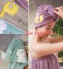 Microfiber Hair Wrap Towel for Long Hair Purple Drying Hair Cap Absorbent Fox Pattern