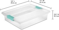 6-Pack Clip Box, Stackable Clear Plastic Bins with Latching Lids, Large - Writing, Arts or Crafts Supplies Storage Containers for Home, Office