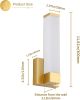 Gold Wall Lights for Bedroom Modern Indoor LED Hallway Sconces Corner Light 12" Inch Height 12W 4000K Bedside Stair Sconces Wall Lighting Lamps 110V A