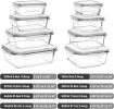 8 Pack Glass Food Storage Containers with Airtight Lids, Glass Meal Prep Containers, Lunch Office Meal for Microwave, Oven, Freezer and Dishwasher