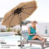 9 Feet Solar Powered Thatched Tiki Patio Umbrella with Led Lights
