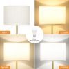 60'' Modern Floor Lamp with Shade, Tall Lamps for Living Room, Bedroom, Office, Dining Room, Gold Standing Lamp with Marble Base(Without Bulb)