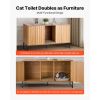Cat Litter Box Enclosure Furniture, 47.2 in Hidden Litter Box Cabinet with Scratch Pad & Storage, Waterproof Cat Washroom End Table Cat House
