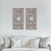 2 PCS Distressed Carved Wood Wall Decor Set