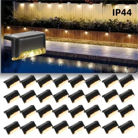 32/16 PCS Decorative Light Solar Energy Waterproof And Dustproof Light Source Sensing Suitable For Shopping Malls Guardrails Decks Stairs Gardens (Option: Warmlights32PCS)