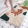 Absorbent Bathroom Bath Mat Quick Drying Coral Fleece Bathroom Rug Non-slip Entrance Doormat Floor Mats Carpet Pad Home Decor