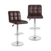Modern Bar Stools Set of 2 with Back and Heavy-duty Metal Base and Footrest