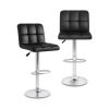 Modern Bar Stools Set of 2 with Back and Heavy-duty Metal Base and Footrest