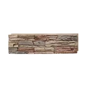 47 x 12 in. Stacked Stone Faux Stone Siding Panel 1 Pack (Color: BROWN)