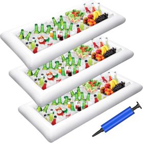 Inflatable Serving Bars Ice Buffet Salad Serving Trays Food Drink Holder Cooler Containers Indoor Outdoor BBQ Picnic Pool Party Supplies Luau Cooler w (Style: 3 PCS)