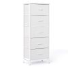 48IN Dresser For Bedroom With 5 Fabric Drawers Nightstand Wardrobe Steel Frame Closet For Clothes Storage Cabinet Furniture