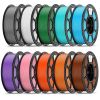 PLA Filament 10 Pack Set, 1.75mm Multicolor Assorted 3D Printer Filament, Smooth And Easy Printing Material For DIY Crafts, Models, Prototyping