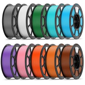 PLA Filament 10 Pack Set, 1.75mm Multicolor Assorted 3D Printer Filament, Smooth And Easy Printing Material For DIY Crafts, Models, Prototyping (Color: Multicolor B)