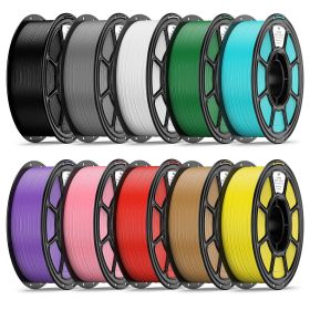 PLA Filament 10 Pack Set, 1.75mm Multicolor Assorted 3D Printer Filament, Smooth And Easy Printing Material For DIY Crafts, Models, Prototyping (Color: Multicolor C)