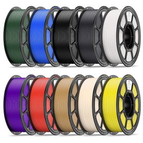PLA Filament 10 Pack Set, 1.75mm Multicolor Assorted 3D Printer Filament, Smooth And Easy Printing Material For DIY Crafts, Models, Prototyping (Color: Multicolor A)